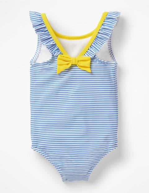 Bow Detail Swimsuit - Warm Blue/Ivory Elephants Bow Detail Swimsuit - Warm Blue/Ivory Elephants