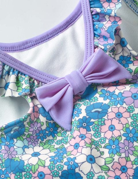 Bow Detail Swimsuit - Parasol Pink Forget- Me- Not Bow Detail Swimsuit - Parasol Pink Forget- Me- Not