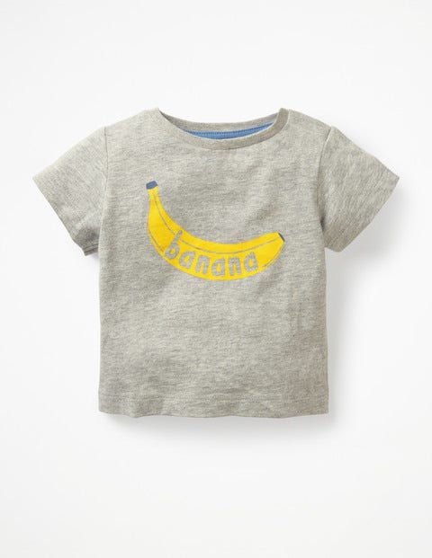 Printed Graphic T-Shirt - Grey Marl Banana Printed Graphic T-Shirt - Grey Marl Banana