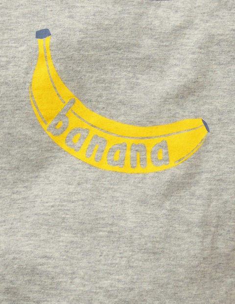 Printed Graphic T-Shirt - Grey Marl Banana Printed Graphic T-Shirt - Grey Marl Banana