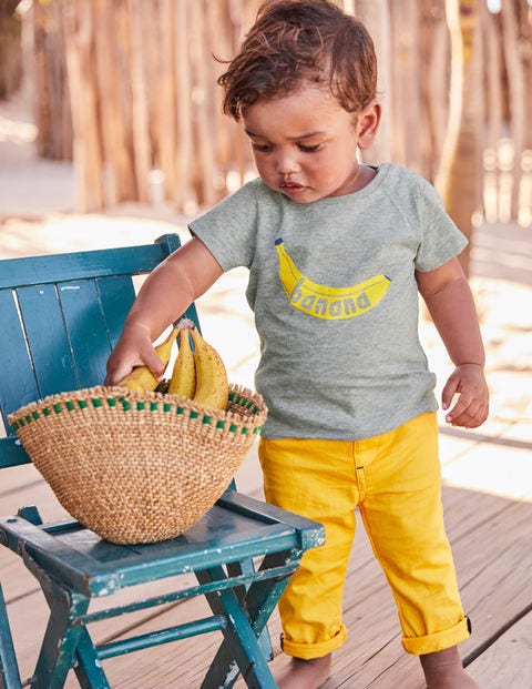 Printed Graphic T-Shirt - Grey Marl Banana Printed Graphic T-Shirt - Grey Marl Banana