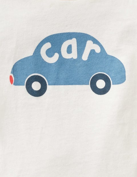 Printed Graphic T-Shirt - White Car Printed Graphic T-Shirt - White Car