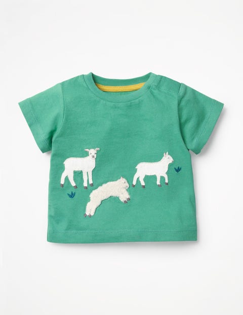 On-The-Farm T-Shirt - Jungle Green Lambs On-The-Farm T-Shirt - Jungle Green Lambs