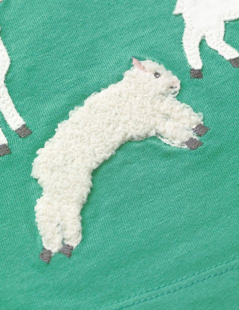 On-The-Farm T-Shirt - Jungle Green Lambs On-The-Farm T-Shirt - Jungle Green Lambs