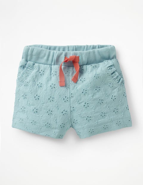 Woven Broderie Shorts - Mineral Blue Woven Broderie Shorts - Mineral Blue