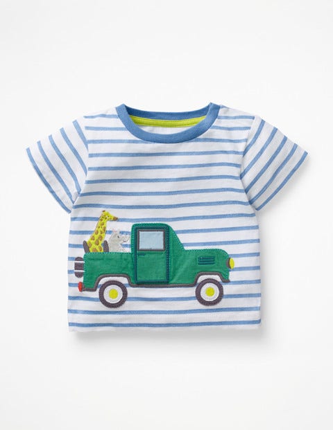 Animal Adventures T-Shirt - White/Elizabethan Blue Truck Animal Adventures T-Shirt - White/Elizabethan Blue Truck
