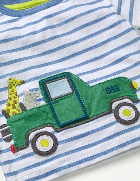 Animal Adventures T-Shirt - White/Elizabethan Blue Truck Animal Adventures T-Shirt - White/Elizabethan Blue Truck