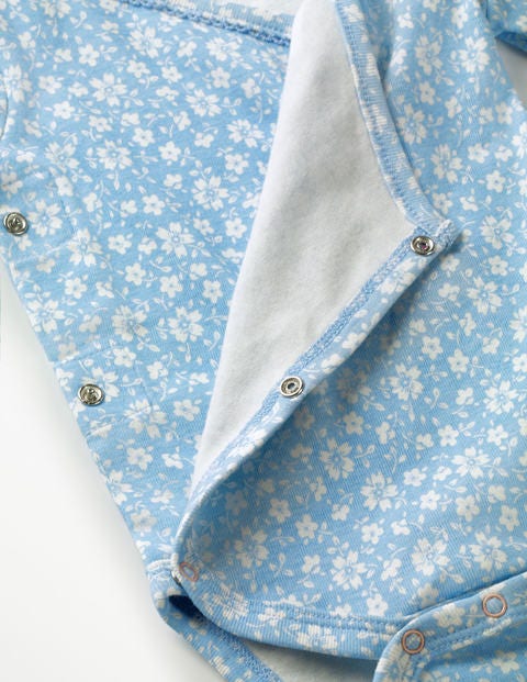 Floral Wrap Bodysuit - Light Sky Blue Vintage Floral Floral Wrap Bodysuit - Light Sky Blue Vintage Floral