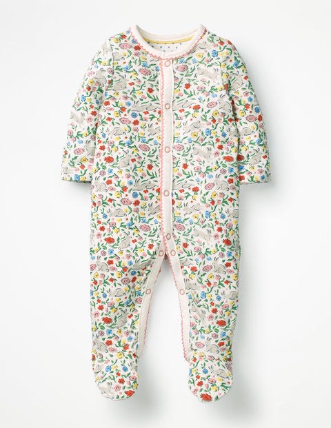 Pretty Printed Sleepsuit - Multi Wild Bunnies Pretty Printed Sleepsuit - Multi Wild Bunnies