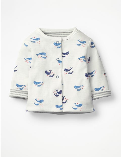 Whales Reversible Jacket - Ivory Baby Whales Whales Reversible Jacket - Ivory Baby Whales