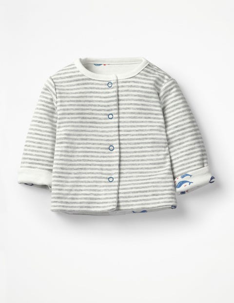 Whales Reversible Jacket - Ivory Baby Whales Whales Reversible Jacket - Ivory Baby Whales