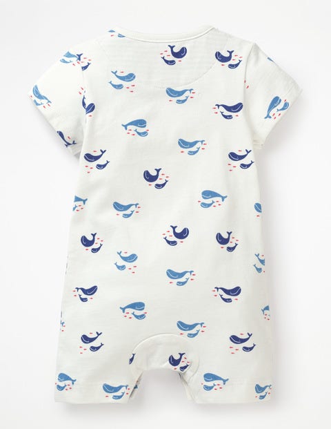 Short Whales Romper - Ivory Baby Whales Short Whales Romper - Ivory Baby Whales