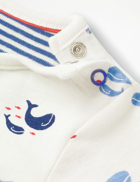 Short Whales Romper - Ivory Baby Whales Short Whales Romper - Ivory Baby Whales