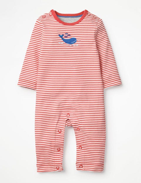 Whales Appliqué Romper - Ivory/Jam Red Whale Whales Appliqué Romper - Ivory/Jam Red Whale