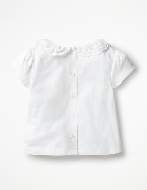 Broderie Collar T-Shirt - White Broderie Collar T-Shirt - White