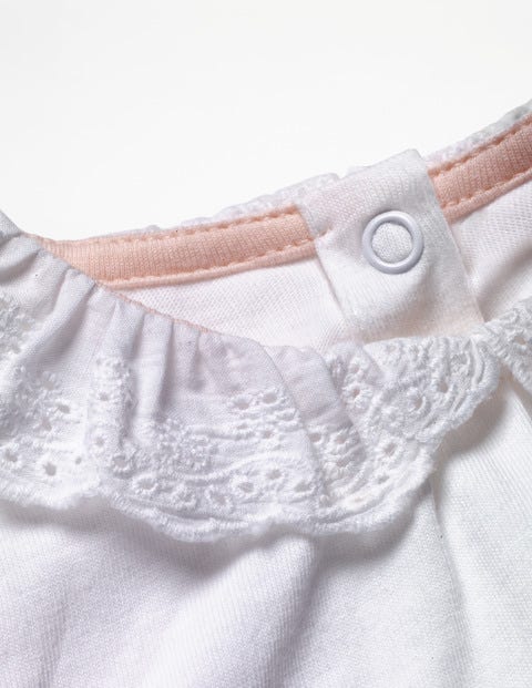 Broderie Collar T-Shirt - White Broderie Collar T-Shirt - White