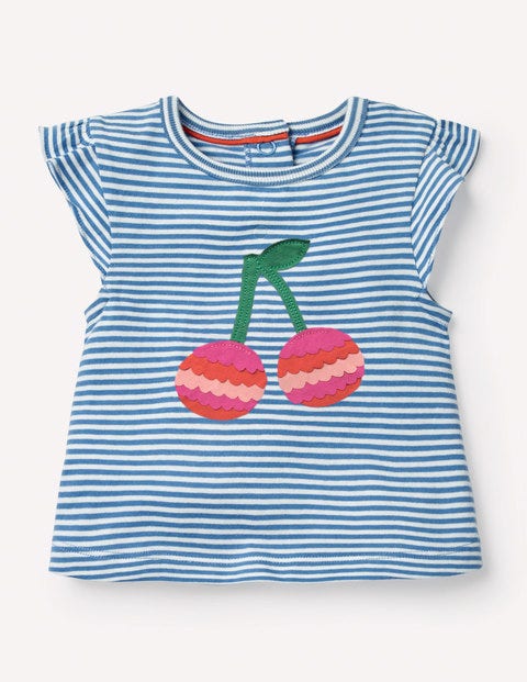Summer Appliqué T-Shirt - White/Elizabethan Blue Summer Appliqué T-Shirt - White/Elizabethan Blue