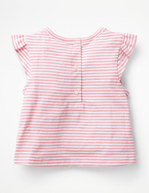 T-Shirt Mit Sommerlicher Applikation - Weiß/Zartrosa, Küken T-Shirt Mit Sommerlicher Applikation - Weiß/Zartrosa, Küken