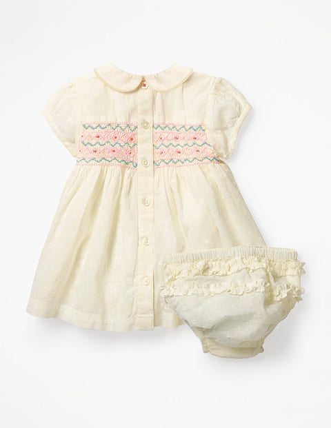 Nostalgic Smocked Dress - Ivory Nostalgic Smocked Dress - Ivory