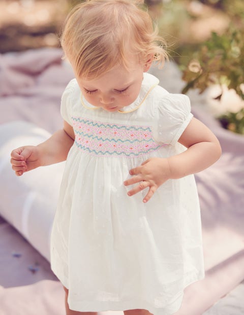 Nostalgic Smocked Dress - Ivory Nostalgic Smocked Dress - Ivory