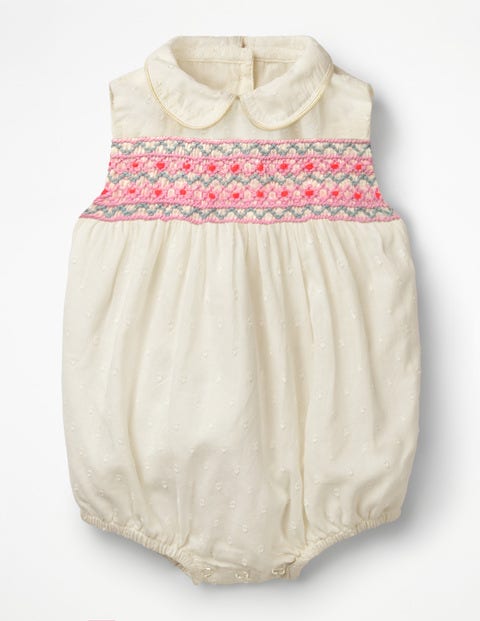 Nostalgic Smocked Romper - Ivory Nostalgic Smocked Romper - Ivory