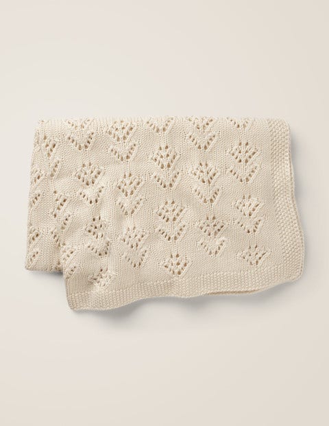 Strickdecke Aus Kaschmir-Mischgewebe - Ecru Strickdecke Aus Kaschmir-Mischgewebe - Ecru