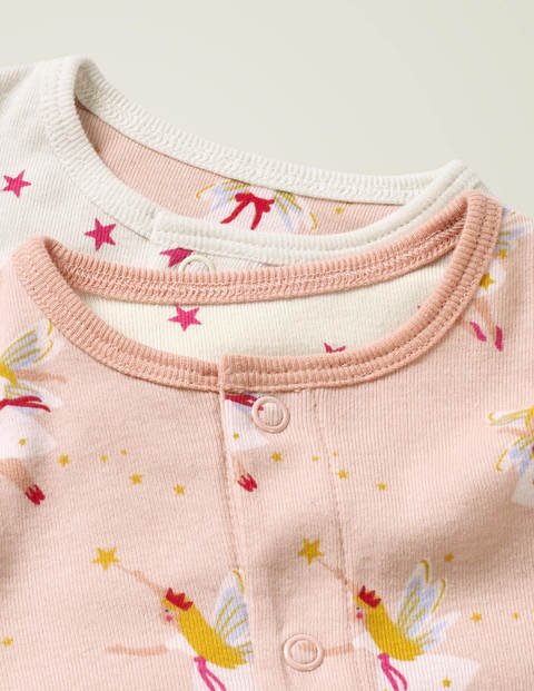 Floral Twin Pack Rompers - Provence Pink Festive Fairies Floral Twin Pack Rompers - Provence Pink Festive Fairies