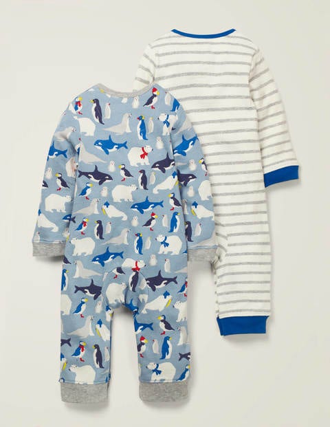 Twin Pack Rompers - Wren Blue Arctic Animals Twin Pack Rompers - Wren Blue Arctic Animals