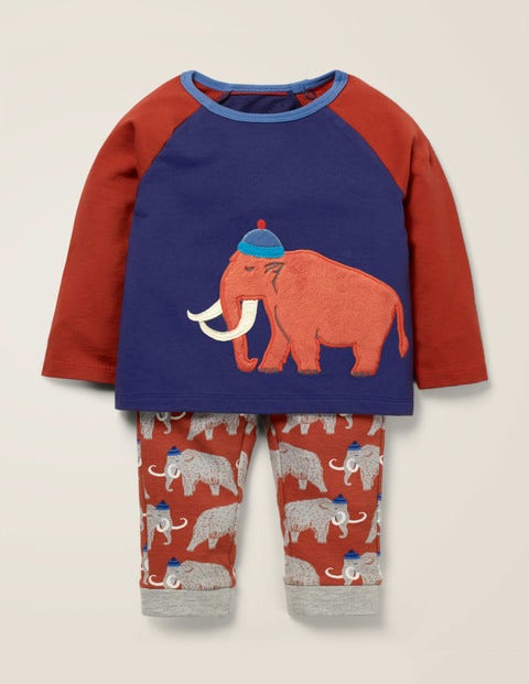 Fröhliches Jersey-Spielset - Holzbraun, Wolliges Mammut Fröhliches Jersey-Spielset - Holzbraun, Wolliges Mammut