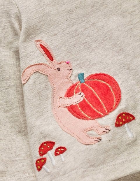 Ensemble À Appliqué Animal - Animaux hivernaux rose poudré Ensemble À Appliqué Animal - Animaux hivernaux rose poudré