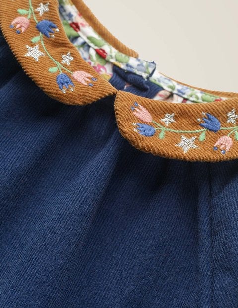 Kleid Mit Besticktem Kragen - Kohlengrau Meliert Kleid Mit Besticktem Kragen - Kohlengrau Meliert