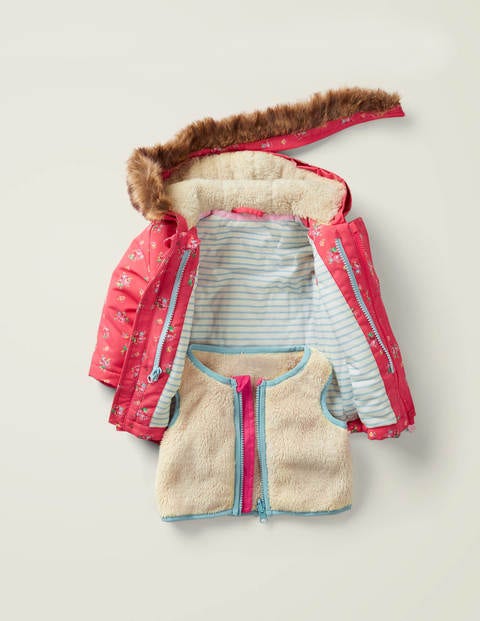 3-In-1 Cosy Jacket - Multi Vintage Posey Pink 3-In-1 Cosy Jacket - Multi Vintage Posey Pink