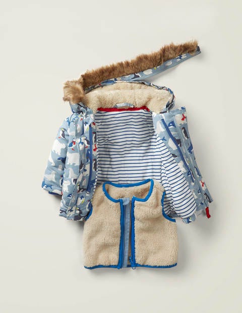 3-In-1 Padded Jacket - Wren Blue Mammoths 3-In-1 Padded Jacket - Wren Blue Mammoths