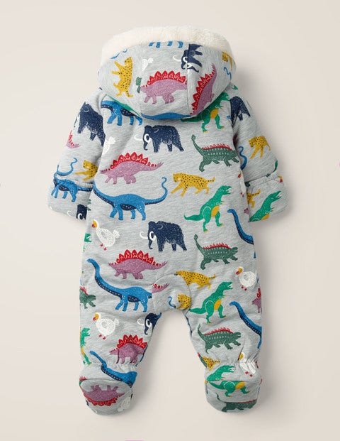Cosy Printed All-In-One - Grey Marl Multi Dinosaurs Cosy Printed All-In-One - Grey Marl Multi Dinosaurs
