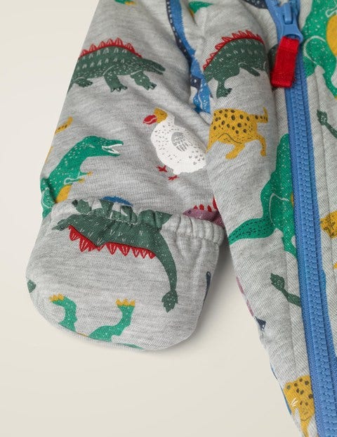 Cosy Printed All-In-One - Grey Marl Multi Dinosaurs Cosy Printed All-In-One - Grey Marl Multi Dinosaurs