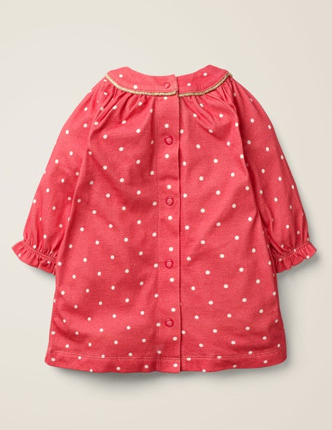 Big Appliqué Jersey Dress - Rose Petal Red Mice Big Appliqué Jersey Dress - Rose Petal Red Mice