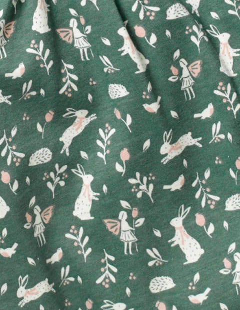 Jerseykleid Mit Feenmuster - Gartengrün, Feengarten Jerseykleid Mit Feenmuster - Gartengrün, Feengarten