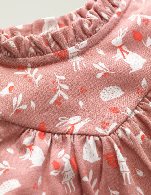 Printed Fairy Jersey Dress - Dusky Rose Pink Fairy Garden Printed Fairy Jersey Dress - Dusky Rose Pink Fairy Garden