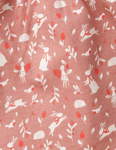 Printed Fairy Jersey Dress - Dusky Rose Pink Fairy Garden Printed Fairy Jersey Dress - Dusky Rose Pink Fairy Garden