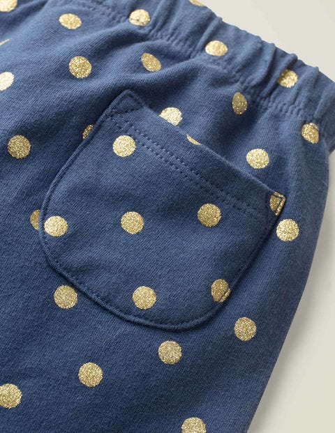 Cosy Sparkle Jersey Trousers - Starboard Blue Glitter Spot Cosy Sparkle Jersey Trousers - Starboard Blue Glitter Spot
