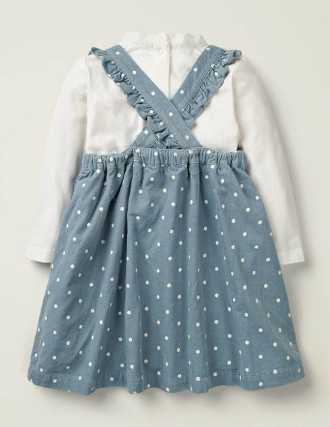 Originelles Schürzenkleid-Set Mit Häschen - Wolkenblau, Getupft Originelles Schürzenkleid-Set Mit Häschen - Wolkenblau, Getupft