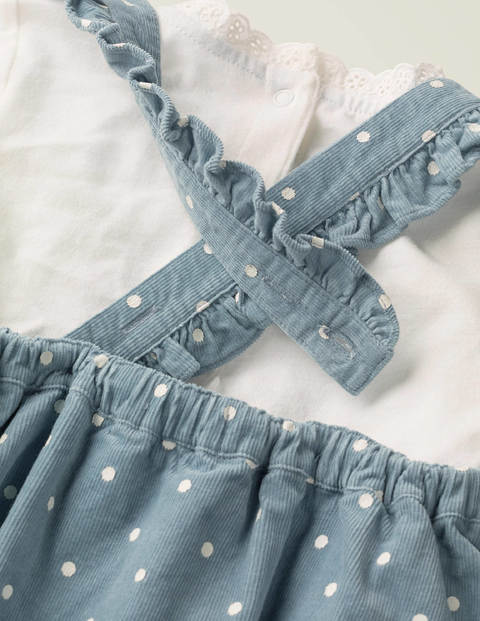 Originelles Schürzenkleid-Set Mit Häschen - Wolkenblau, Getupft Originelles Schürzenkleid-Set Mit Häschen - Wolkenblau, Getupft