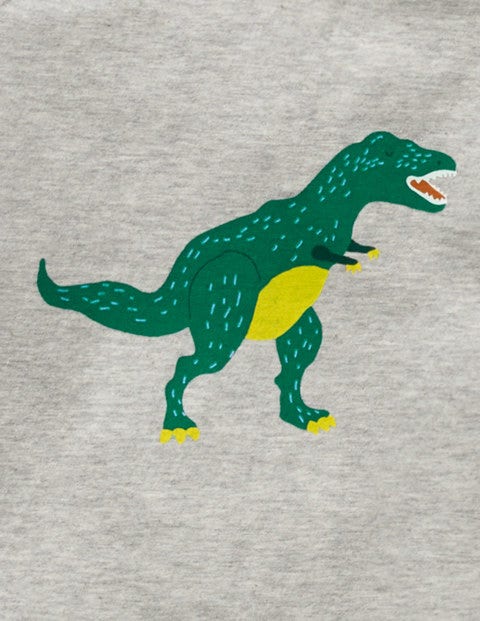 Printed Dinosaur T-Shirt - Grey Marl T-Rex Printed Dinosaur T-Shirt - Grey Marl T-Rex