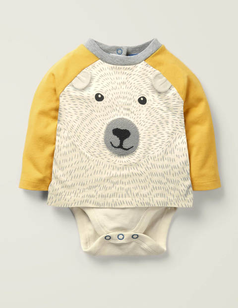 Textured Novelty T-Shirt - Ivory Polar Bear Textured Novelty T-Shirt - Ivory Polar Bear