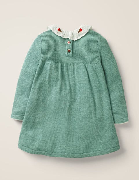 Embroidered Knitted Dress - Mineral Green Embroidered Knitted Dress - Mineral Green