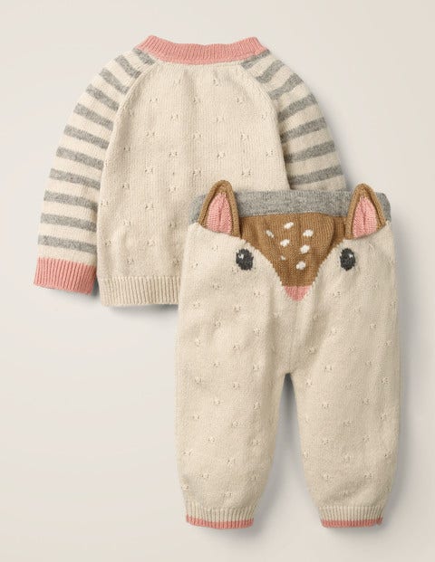 Novelty Knitted Play Set - Ecru Marl Deer Novelty Knitted Play Set - Ecru Marl Deer