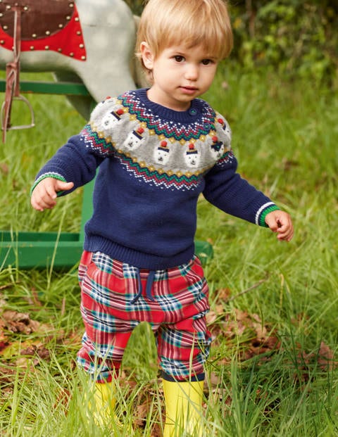 Fair-Isle-Pullover - Segelblau, Eisbären Fair-Isle-Pullover - Segelblau, Eisbären