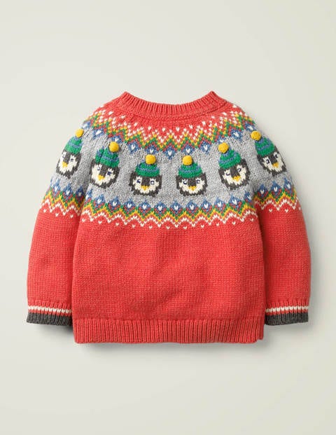Fair Isle Jumper - Rockabilly Red Penguins Fair Isle Jumper - Rockabilly Red Penguins