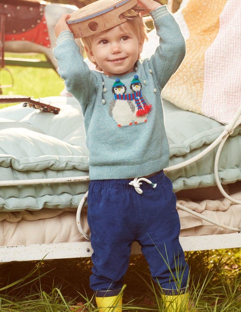 Fun Christmas Jumper - Cloudburst Blue Penguins Fun Christmas Jumper - Cloudburst Blue Penguins