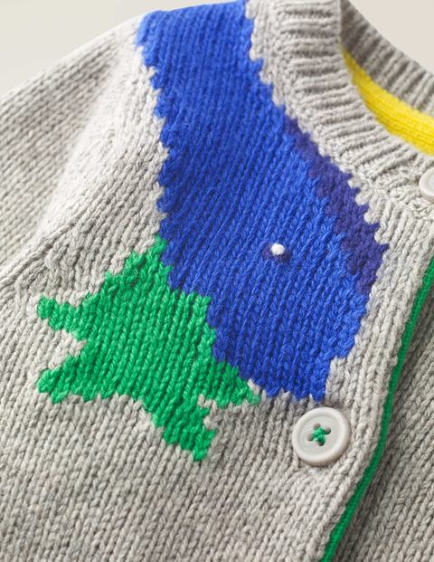 Gilet Cosy Avec Logo - Dinosaure gris chiné Gilet Cosy Avec Logo - Dinosaure gris chiné